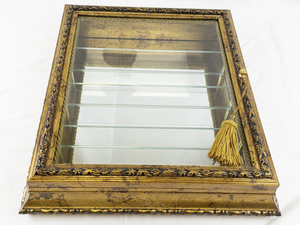 lot 3 image: HORCHOW CREAZIONI ARTISTICHE Gold Tone Decorative Wall Mounted Display Cabinet