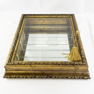 lot 4 image: HORCHOW CREAZIONI ARTISTICHE Gold Tone Decorative Wall Mounted Display Cabinet