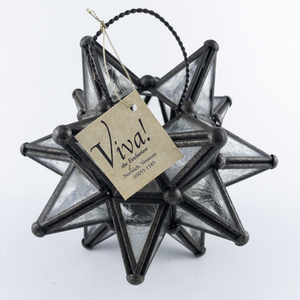 lot 44 image: VIVA Vintage Glass Moravian Star Candle Holder -Opens