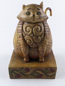 lot 65 image: Jim Shore Heartwood Creek Elijah Cat Figurine -Ear is Chipped