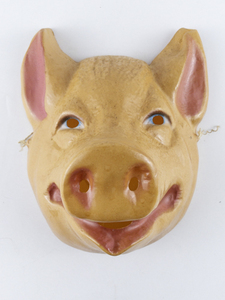 lot 96 image: 1982 Cesar Pig Halloween Face Plastic Mask