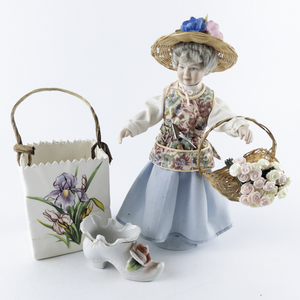 lot 104 image: 1999 Marie Osmond Limited Edition Ceramic Gardening Spring Doll & More.