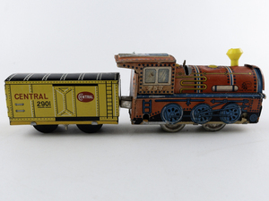 lot 124 image: Vintage ATC Tin Train with Boxcar