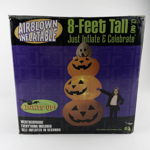 lot 163 image: GEMMY 8-Feet Tall Halloween Pumpkin Stack Inflatable -Not Tested