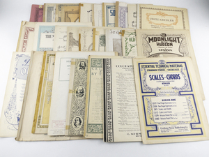 lot 176 image: Group of 27 Vintage Piano Sheet Music & Exercise - Fritz Kreisler, Lee Armentrout, & Franz Liszt