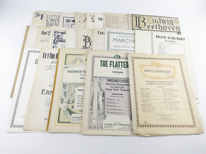 lot 181 image: Group of 18 Vintage Piano Sheet Music - Beethoven, Kreisler, Schubert