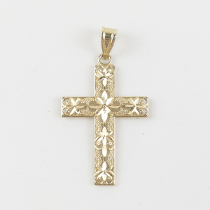 Beautiful Openwork 14k yellow gold Cross Pendant (No Chain).