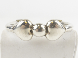 lot 18 image: Taxco, Mexico  Double Heart Sterling Silver Cuff Bracelet.