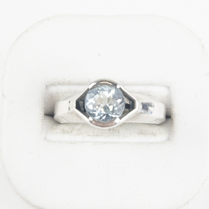 lot 22 image: Blue Topaz Sterling Silver Ring. Size 7.75 - 8.