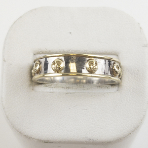 lot 45 image: Moon Face Eternity Two-Tone Sterling Silver Band. Size 10 - 10.25.