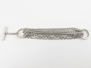 lot 68 image: Kenneth Cole Chunky Silver Tone Base Metal Multi-Chain Bracelet.