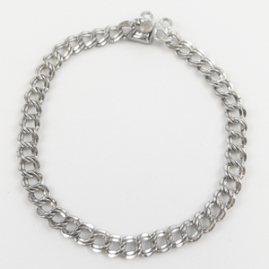 lot 71 image: Elco Double Oval Link Sterling Silver Charm Bracelet.