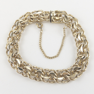 lot 78 image: Vintage Fancy Link Gold Filled Chain Bracelet .