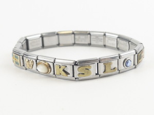 lot 79 image: Vintage Stainless Steel Italian Charm Bracelet.
