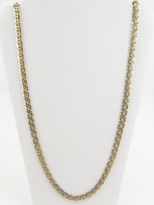 lot 159 image: Long Fancy Link Gold Tone Base Metal Chain Necklace.