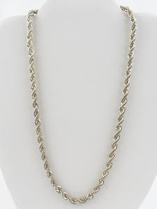 lot 160 image: Chunky Rope Base Metal Chain Necklace.