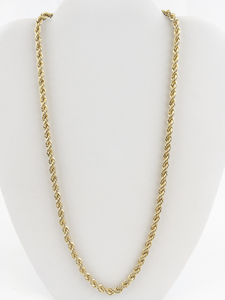 lot 162 image: Chunky Rope Gold Tone Base Metal Chain Necklace.