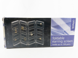 lot 15B image: US Acrylic Folding Earrings Screen Holds Up to 128 Pairs Never Used, In Original Packaging
