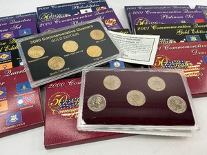 lot 105 image: 16x Commemorative State Quarter Proof Sets 1999-2002