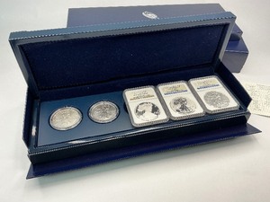 lot 4 image: 2011 5pc American Silver Eagle 25th Anniversary Set with MSPR69