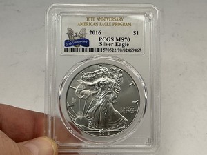 lot 1 image: 2016 PCGS MS70 Silver American Eagle