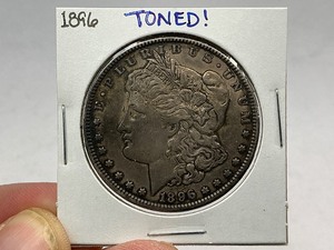 lot 8 image: 1896 Morgan Silver Dollar Toned