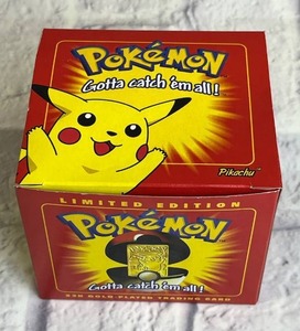 Vintage 1999 23k Gold-Plated Pikachu Pokemon Card Burger King Pokeball (Sealed Plastic Packaging)