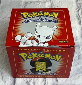 lot 9 image: Vintage 1999 23k Gold-Plated Mewtwo Pokemon Card Burger King Pokeball (Sealed Plastic Packaging)