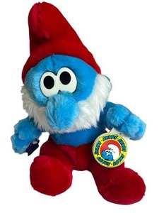 lot 7 image: Vintage Applause 10 Papa Smurf Plush Toy