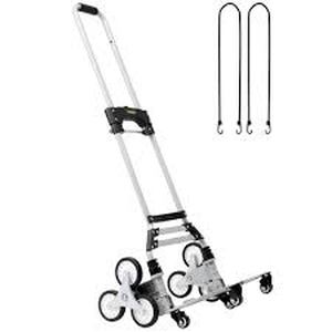 lot 6 image: VEVOR 220 lbs. Foldable Stair Climbing Cart Hand Truck Stair Climber with Adjustable Handle for Warehouse, Airport  Customer Returns See Pictures