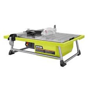 lot 21 image: Lot of RYOBI 4.8 -Amps 7 in. Blade Corded Tabletop Wet Tile Saw  Customer Returns See Pictures