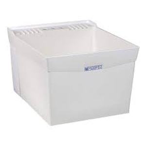 lot 23 image: MUSTEE Utilatub 20 in. x 24 in. Structural Thermoplastic Wall-Mount Utility Tub in White Customer Returns See Pictures
