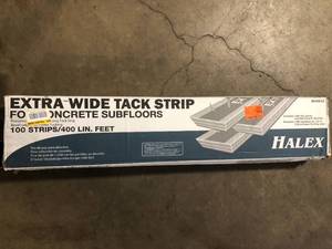 lot 33 image: Halex Poplar 1 in. W x 4 ft. L Carpet Tack Strip for Concrete Subfloors (100-Pack)  Customer Returns See Pictures