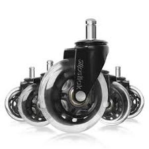 Lot of SlipStick 3 in. Black Rollerblade Office Chair Caster Wheels (5-Pack) Customer Returns See Pictures