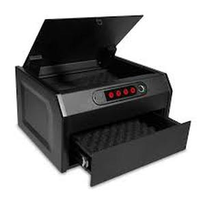 Sports Afield Home Defense 0.31 cu. ft. Quick Access Dual Compartment Security Vault with Electronic and Biometric Lock, Matte Black   Customer Returns See Pictures