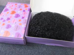 2 Short Curly Black Human Hair Wigs...