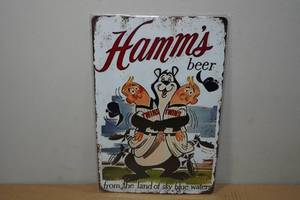 lot 136 image: Novelty Metal Sign -Hamms BeerMN Twins