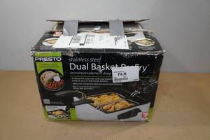 lot 155 image: Presto Stainless Steel Dual Basket Deep Fryer