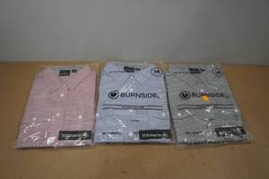 lot 159 image: 3 Burnside Ladies Button-Up Shirts -Medium