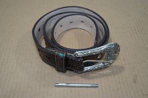 lot 227 image: Womens Western Inlaid Turquoise Belt 34-40 Waist with Hole Punch Tool