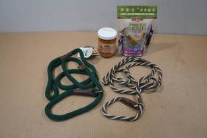 lot 241 image: Boss Dog Treats, Poochie Peanut Butter and Leashes