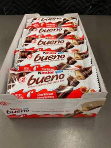 lot 23 image: Box of 12 Kinder Bueno Crispy Creamy Chocolate Bars