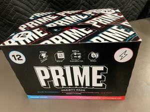 lot 185 image: Prime Energy Drink Variety Pack - Blue Raspberry, Strawberry Watermelon, Ice Pop, 12 Cans