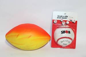 lot 26 image: POOF Foam Football and SKOR Official Size Baseball Set