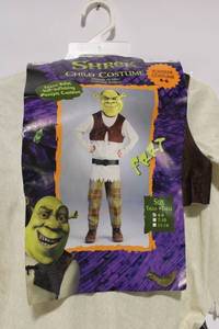 lot 37 image: Shrek Child Costume with Inflatable Whoopee Cushion, Size 4-6