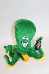 lot 44 image: Vibrant Green Plush Octopus Toy with Smiling Face