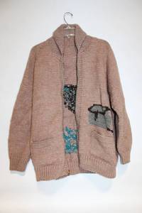 lot 80 image: Hand-Knit Sweater with Abstract Fish Design