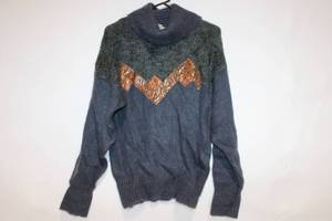lot 88 image: Vintage Style Knit Sweater with Faux Leather Accents