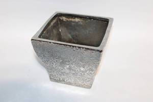 lot 116 image: Decorative Square Metal Planter with Floral Pattern