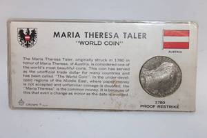 lot 134 image: Maria Theresa Taler 1780 Proof Restrike Coin in Display Packaging